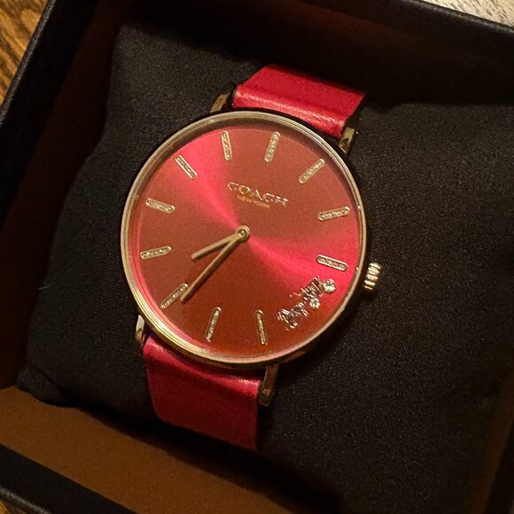 Coach Perry Red Dial Red Leather Strap Watch for Women - 14503852 - Picture 4 of 16